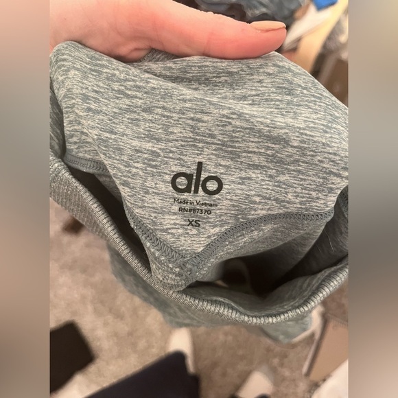 Alo Yoga Sheila Alosoft Heathered Seagrass 28" High Waist Legging Extra Small - Picture 2 of 5